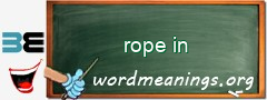 WordMeaning blackboard for rope in